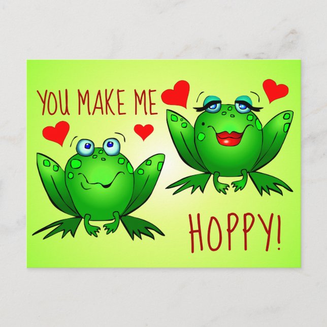 Carte Postale Vous me faites Hoppy mignonne amusant Grenouilles  (Devant)