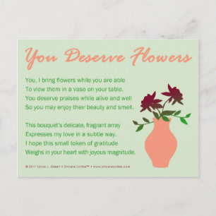 Carte Postale Vous méritez des fleurs