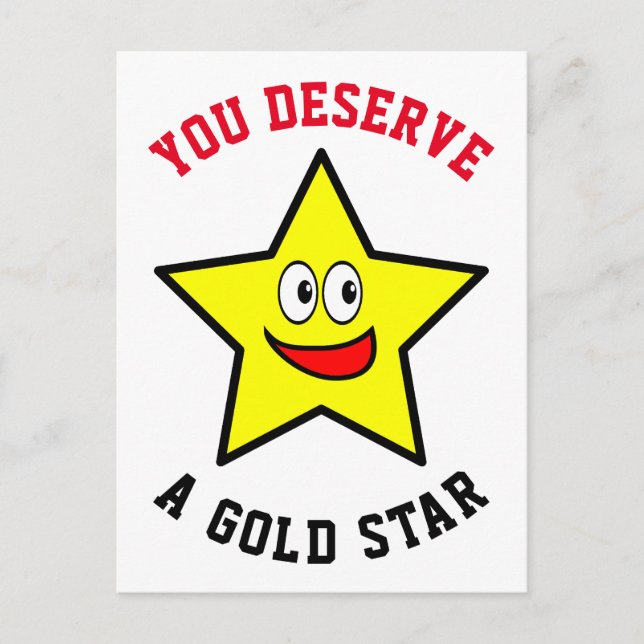 Carte Postale Vous Méritez Une Appréciation Gold Star (Devant)