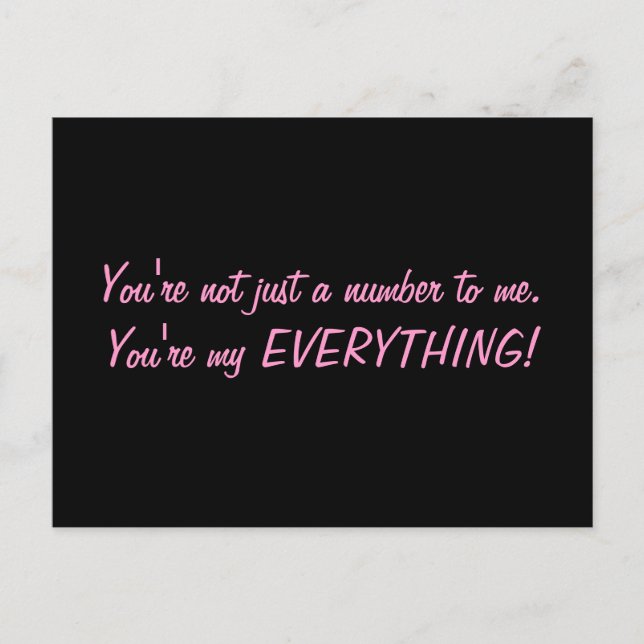 Carte postale "Vous n'êtes pas juste un numéro pou (Devant)