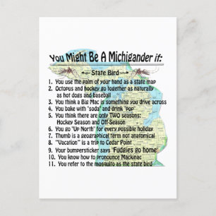 Carte Postale Vous Pourriez Être Un Michigander Si :