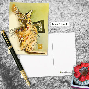 Carte Postale Vous qui pensez à Kitty Heart Nose Aquarelle