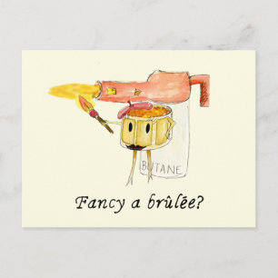 Carte Postale Vous voulez une Brulee Dessert Fantaisiste Dessin 