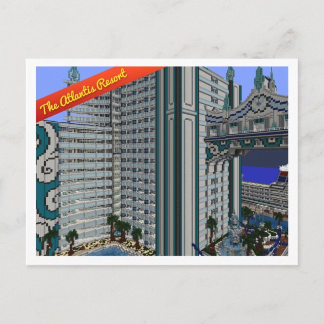 Carte postale Voxel : L'Atlantis Resourt (Devant)