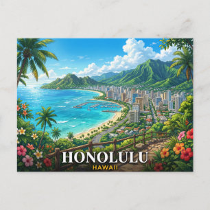 Carte Postale Voyage à Honolulu Hawaï