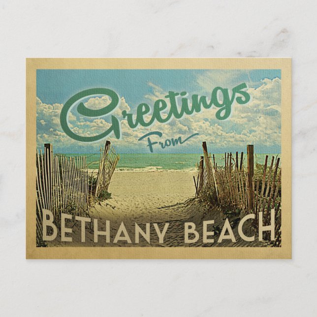 Carte Postale Voyage à l'ancienne à Bethany Beach (Devant)