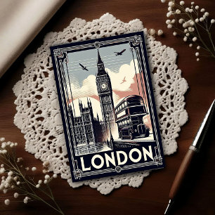 Carte Postale Voyage à Londres Angleterre Vintage 