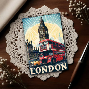 Carte Postale Voyage à Londres Angleterre Vintage