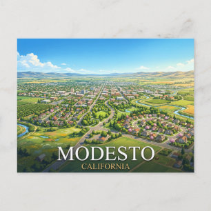 Carte Postale Voyage à Modesto Californie   Paysage urbain de la