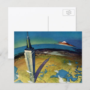 Carte Postale Voyage à New York City Empire State Building vinta