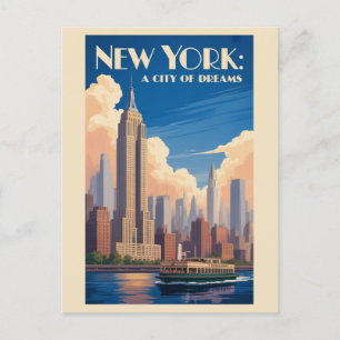 Carte Postale Voyage à New York City Empire State Building Vinta