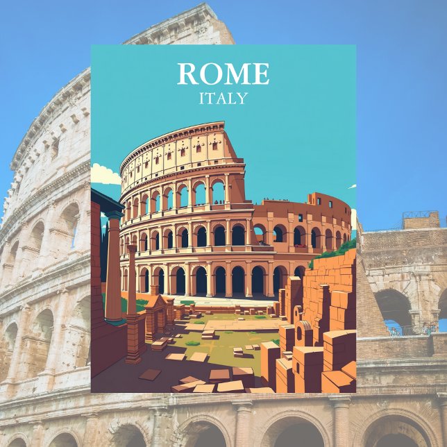 Carte Postale Voyage à Rome Italie Colosseum (Rome, Italy Colosseum Travel)