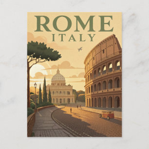 Carte Postale Voyage à Rome Vintage