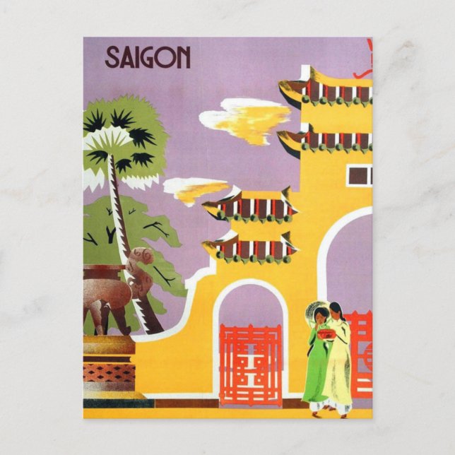 Carte Postale Voyage à Saïgon Vietnam Antique (Devant)