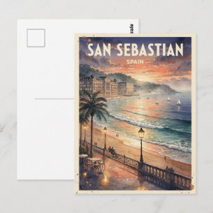 Carte Postale Voyage à San Sebastian Espagne Vintage