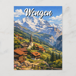 Carte Postale Voyage à Wengen en Suisse