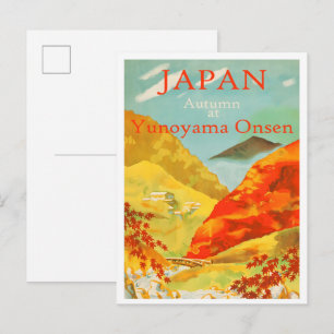 Carte Postale Voyage à Yunoyama Onsen, automne au Japon
