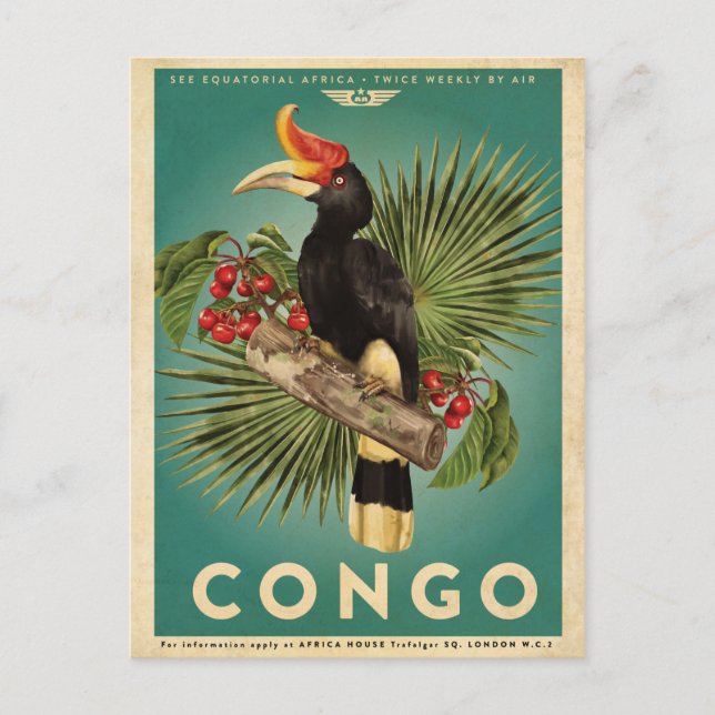 Carte postale Voyage Afrique vintage (Devant)
