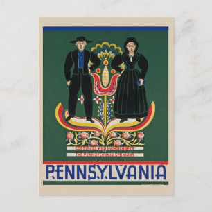 Carte Postale Voyage allemand pennsylvanien amish vintage