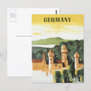 Carte Postale Voyage Ancien, Château Allemand, Bavière Allemagne