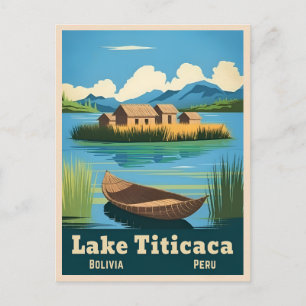 Carte Postale Voyage Ancien Lac Titicaca Amérique du Sud Paysage