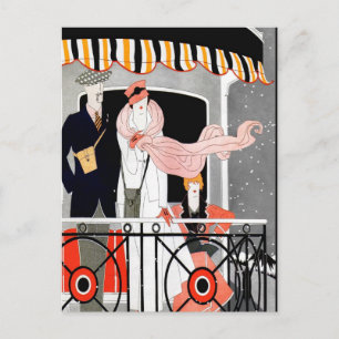 Carte Postale VOYAGE ART DÉCO vintage "RIDE THE RAILS"