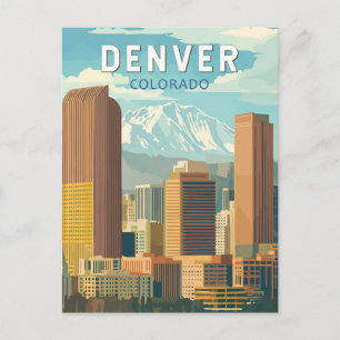 Carte Postale Voyage Art Vintage Denver Colorado