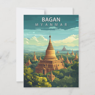 Carte Postale Voyage au Bagan Myanmar