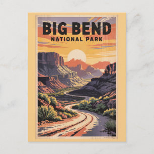Carte Postale Voyage au Big Bend National Park Texas vintage