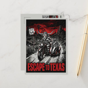 Carte Postale Voyage au Texas dans le style Film Noir