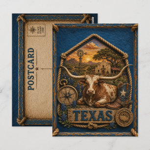 Carte Postale Voyage au Texas Vintage