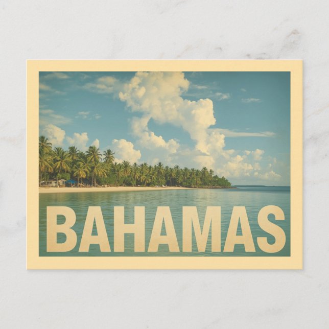 Carte Postale Voyage aux Bahamas vintage (Devant)