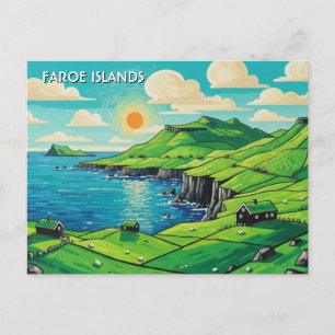 Carte Postale Voyage aux Îles Féroé Danemark