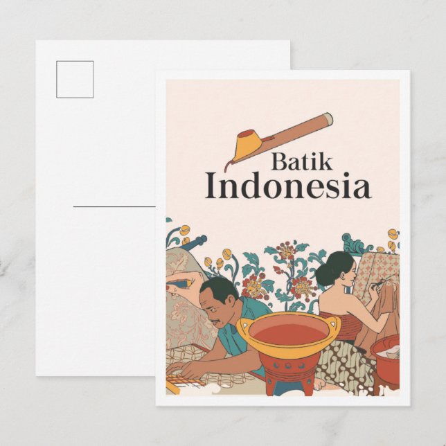 Carte Postale Voyage Batik Java Indonésie (Devant / Derrière)