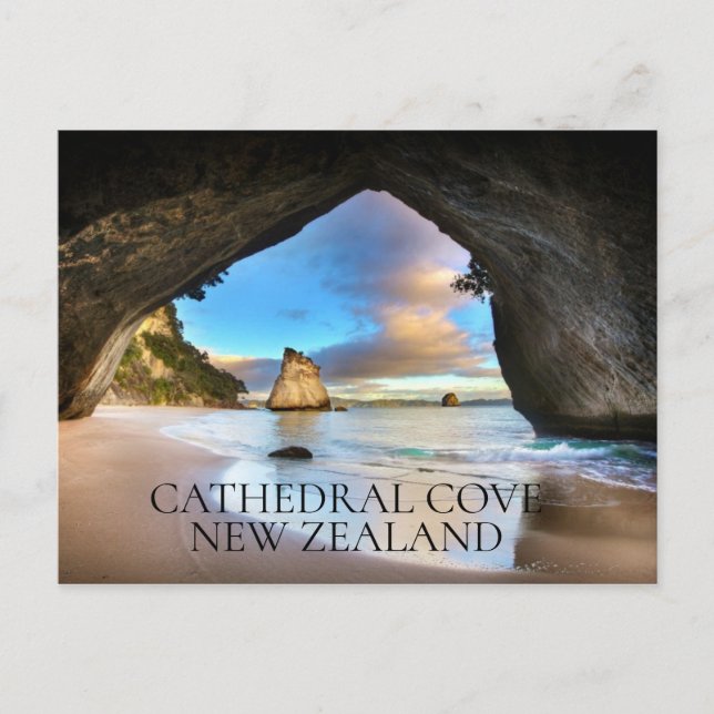 Carte postale Voyage "Cathedral Cove, Nouvelle-Zél (Devant)
