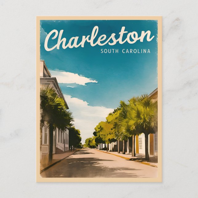 Carte Postale Voyage Charme Ancien Charleston Caroline du Sud Ré (Devant)