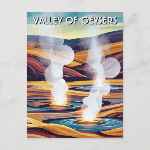Carte Postale Voyage dans la vallée des geysers de Russie