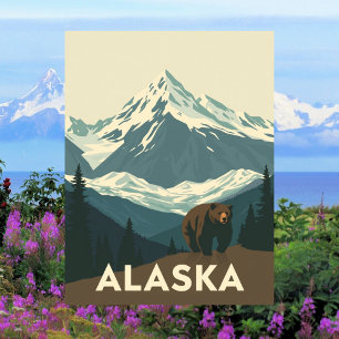 Carte Postale Voyage dans l'Alaska sauvage d'antan