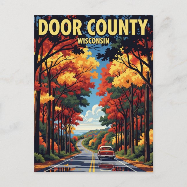 Carte Postale Voyage dans le comté de Door au Wisconsin d'antan (Devant)