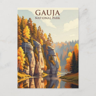 Carte Postale Voyage dans le parc national de Gauja en Lettonie
