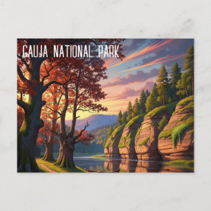 Carte Postale Voyage dans le parc national de Gauja en Lettonie