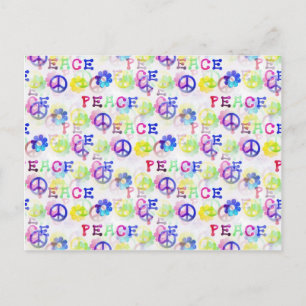 Carte Postale Voyage de Paix Super de la Paix Fleurs Motif