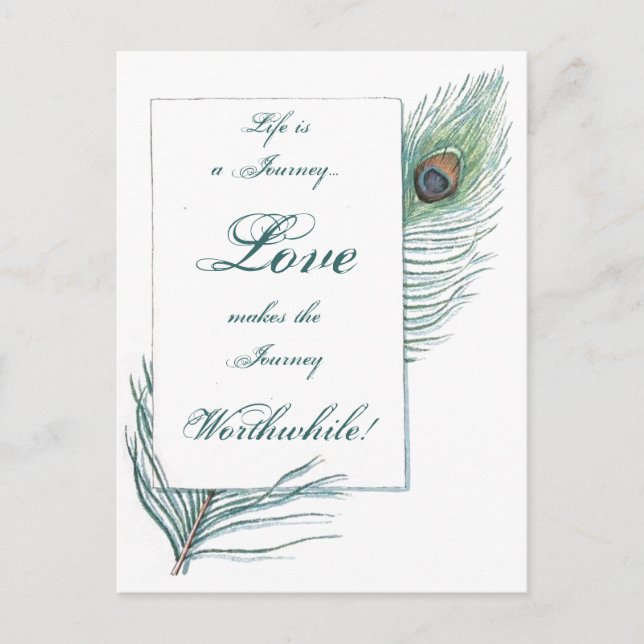Carte Postale Voyage de vie amour digne Inspiration Peacock (Devant)