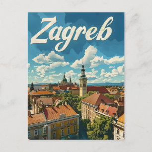 Carte Postale Voyage de Zagreb Vintage