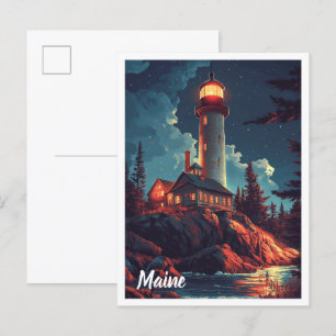 Carte Postale Voyage d'illustration Vintage Maine USA