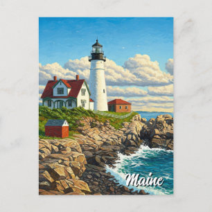 Carte Postale Voyage du phare du Maine