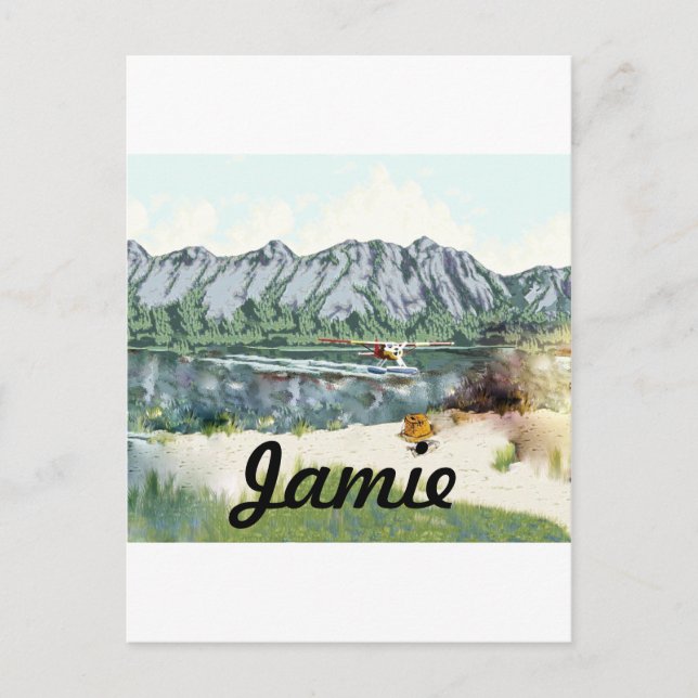 Carte Postale Voyage en avion et pêche dans la brousse de l'Alas (Devant)