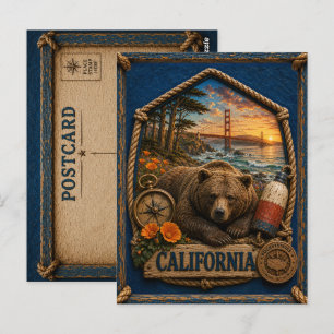 Carte Postale Voyage en Californie Vintage