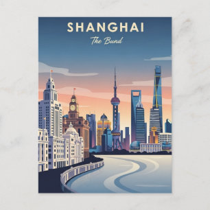 Carte Postale Voyage en Chine Bund de Shanghai