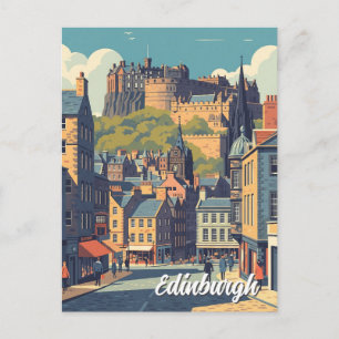 Carte Postale Voyage en Écosse Ancienne Édimbourg Château